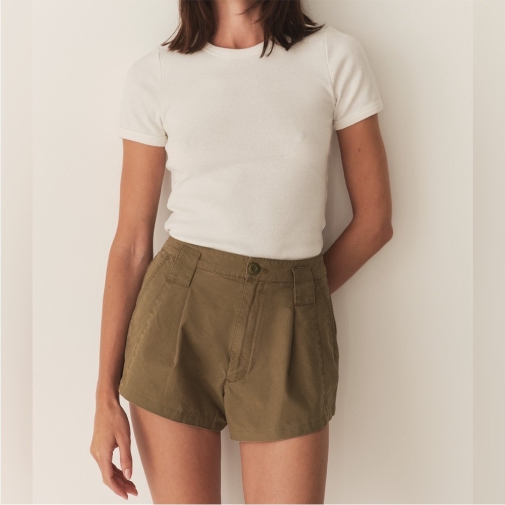 DOEN dorian short foret olive green organic cotton size 12